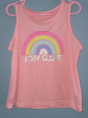 Body Glove Pink Rainbow Graphic Tank Top Girls 8